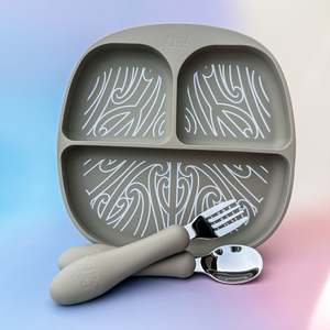 Silicone Suction Plate Kākāriki (No cutlery)