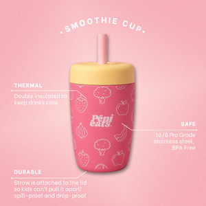 Pink Pēpi Eats Stainless Steel Smoothie Cup
