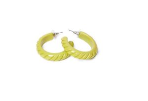 Splendette Jewellery: CHARTREUSE CARVE EARRINGS