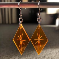Halloween: ORANGE DIAMOND STARBUST EARRINGS