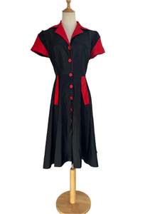 BLACK & RED DINER DRESS SZ 14