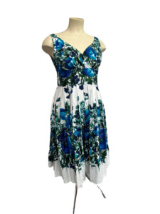 Sz 14: RETROSPECTD  BLUE BUTTERFLY DRESS sz 14