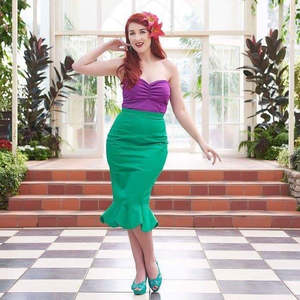 HONEY LAMOUR GREEN WIGGLE SKIRT | 8/10
