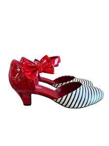 Rewind Shoes: SUGARPOP RED STRIPED HEELS | 8
