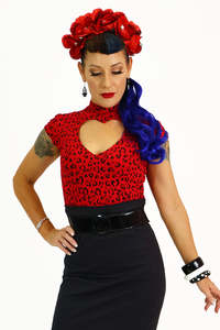 BONSAI KITTEN RED HEART LEOPARD TOP | 16