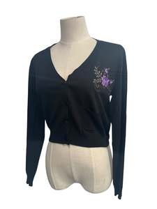 Sz 16: BLACK EMBROIDERED CARDY | 14