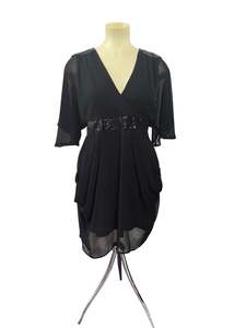 CITY CHIC BLACK SEQUIN DRESS SZ S 14/16