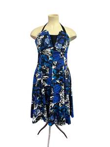Sz 16: RETROSPECTD  BLUE ROSE DRESS SZ 14/16