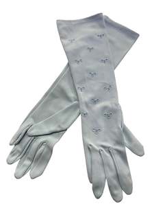 Gloves: PASTEL BLUE LONG GLOVES 6.5
