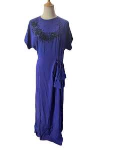A BLUE SWAREE 1940S DRESS | 12