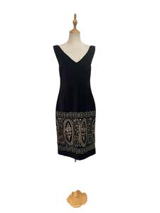 Vintage Dresses: CATHERINE VELVET & GOLD DRESS | 10