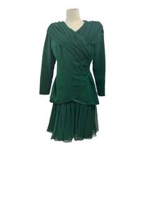 GREEN SILK SKIRT & JACKET | 10