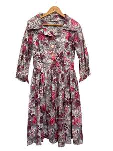 Sz 15: VINTAGE PINK BLOOM DRESS sz 14