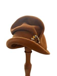 Hats Headwear: CARAMEL CLOCHE HAT