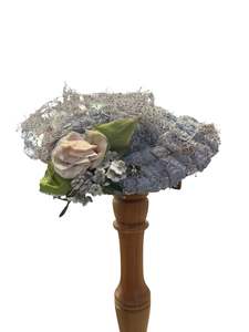 BLUE RAFFIA HEADPIECE