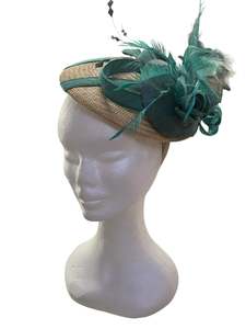 Hats Headwear: CROCHETTA TEAL HEADPIECE