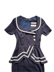 Kitten Damour: KITTEN DAMOUR - NAUTICAL PEPLUM DRESS sz 8