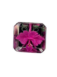 PINK ORCHID LUCITE BROOCH