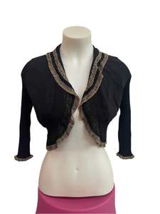 DIDER GOLD & BLACK RUFFLE BOLERO SZ 14