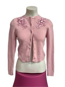 PINK EMBROIDERED CARDIGAN SZ S/10