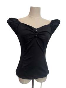 Sz 18: COLLECTIF  BLACK PEASANT TOP | 18