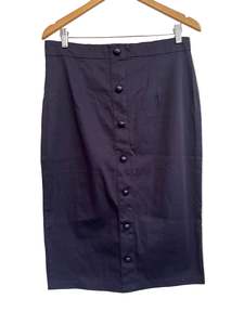Sz 16: COLLECTIF NAVY PENCIL SKIRT | 16