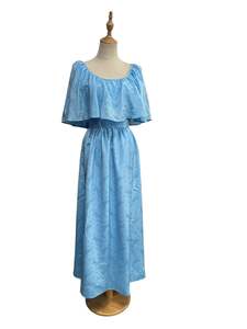 BLUE 70s SATIN DRESS | 8