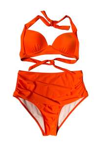 Sz 10: ORANGE 2PC SWIMSUIT | M