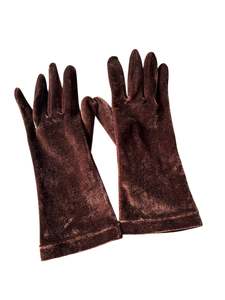 Gloves: BROWN VELVET  GLOVES