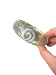 CLEAR & SILVER SPIRAL BANGLE