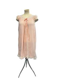 Sz 13: PEACH NYLON GOWN | 34/36