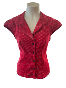 Sz 16: LUCKY 13 RED POLKA SHIRT | 2XL