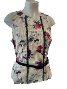 HELL BUNNY SLEEVELESS ROSE TOP | XL