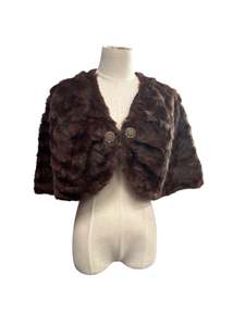 Fake Real Fur Stoles: BROWN FUR CAPELET | 16/18
