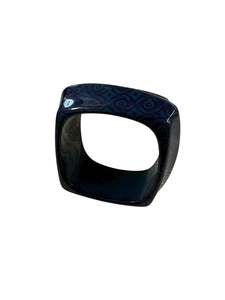 SQUARE NAVY PATTERNED BANGLE