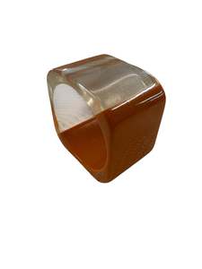 SQUARE DUAL ORANGE/CLEAR BANGLE