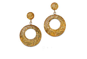 Jewellery 1: GOLD GLITTER DROP EARRINGS