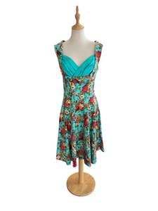 Sz 12: LINDY BOP BLUE FLORAL DRESS | 12