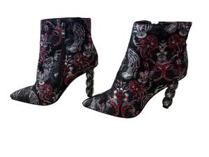 MAHER RED & SILVER GEM ANKLE BOOTS | 41