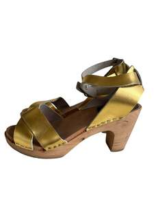 FUNKIS GOLD STRAPPY HEELS |6
