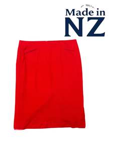 Skirts: VINTAGE RED BIDSWEAR SKIRT | 12-14