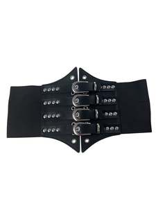 BLACK BUCKLED WAIST BELT 8/10