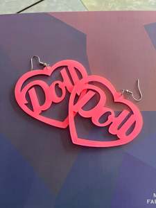 PINK GLITTER DOLL EARRINGS