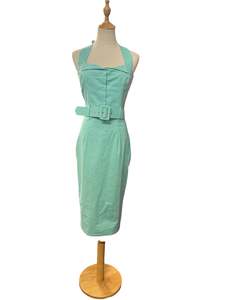 Sz 12: COLLECTIF GREEN HALTER DRESS | 12