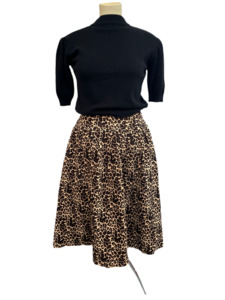 Sz 12: LINDY BOP LEOPARD PRINT COTTON SKIRT | 12