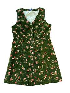 Sz 14: DANGERFIELD GREEN CORD DRESS | 14