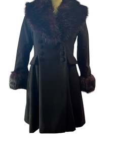Sz 14: HELL BUNNY DARK PURPLE COAT | XL