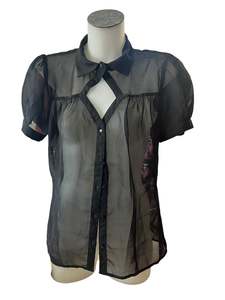 REVIVAL BLACK SHEER BLOUSE | 10