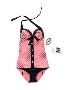 Sz 10: BANNED PINK POLKADOT TOGS | S