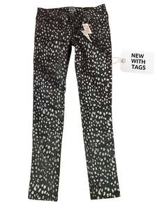 TRIPP NYC BLACK LEOPARD GLITTER SKINNY JEAN | 28